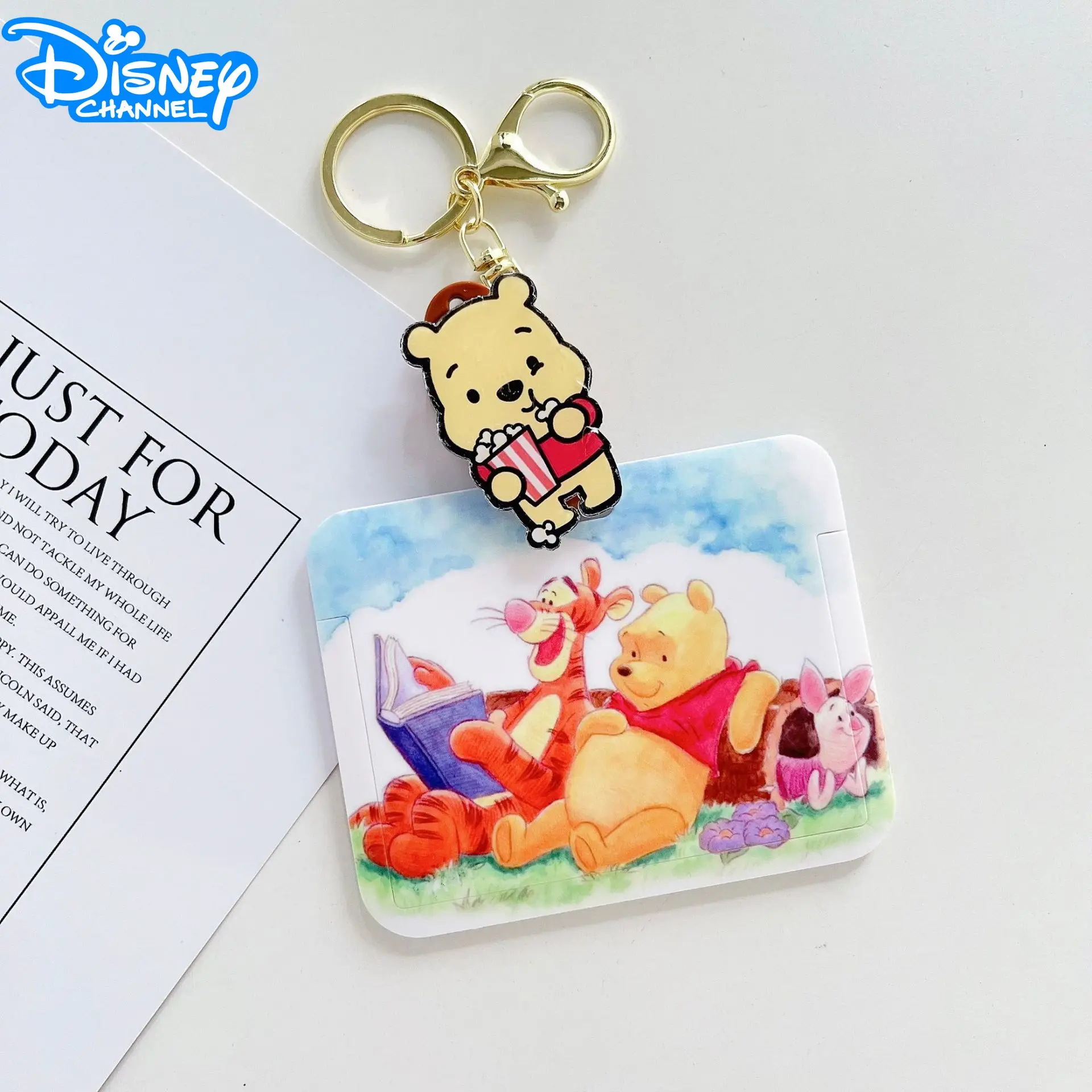 Disney Credential Holder Mickey Mouse Minnie Donald Duck Anime Easy Pull  Buckle Card Holder Cute Student ID Case Kids Keychain - AliExpress