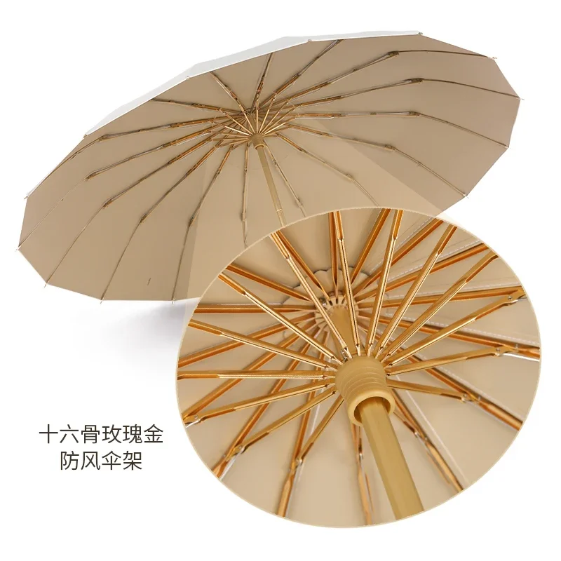 

YY Tri-Fold Umbrella Mori Style Retro Simple 16-Bone Umbrella Sun Umbrella Sunny and Rainy Dual-Use