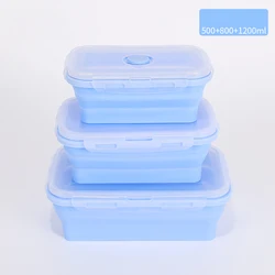 Collapsible Silicone Bento Lunch Box Set - Portable and Versatile Food Containers - 1 (YH643 632 634)