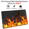 Large Fire Blanket Double-Sided Fireproof Grill Pad Under Grill Mat Grill Fireplace Fire Mat Oil-Proof Waterproof BBQ Protector 2