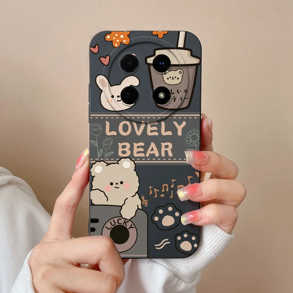 Fashion Pretty Sweet Girl Soft Liquid Silicone Phone Case - Protective Cover