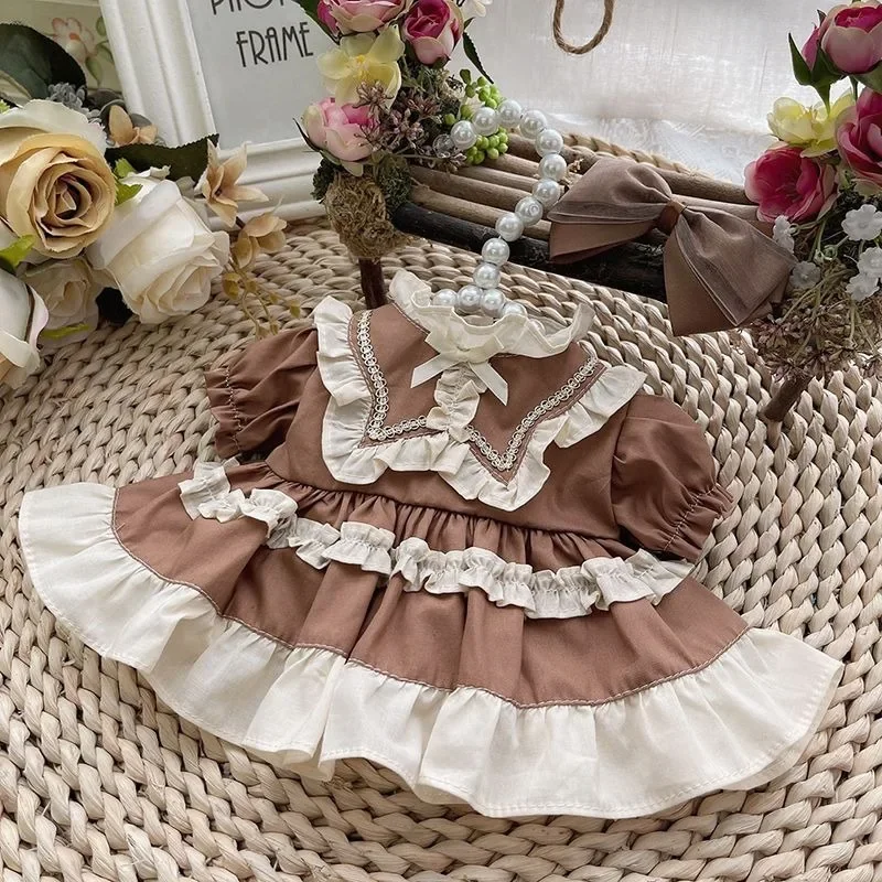 20CM cotton doll skirt with retro design baby clothes 2