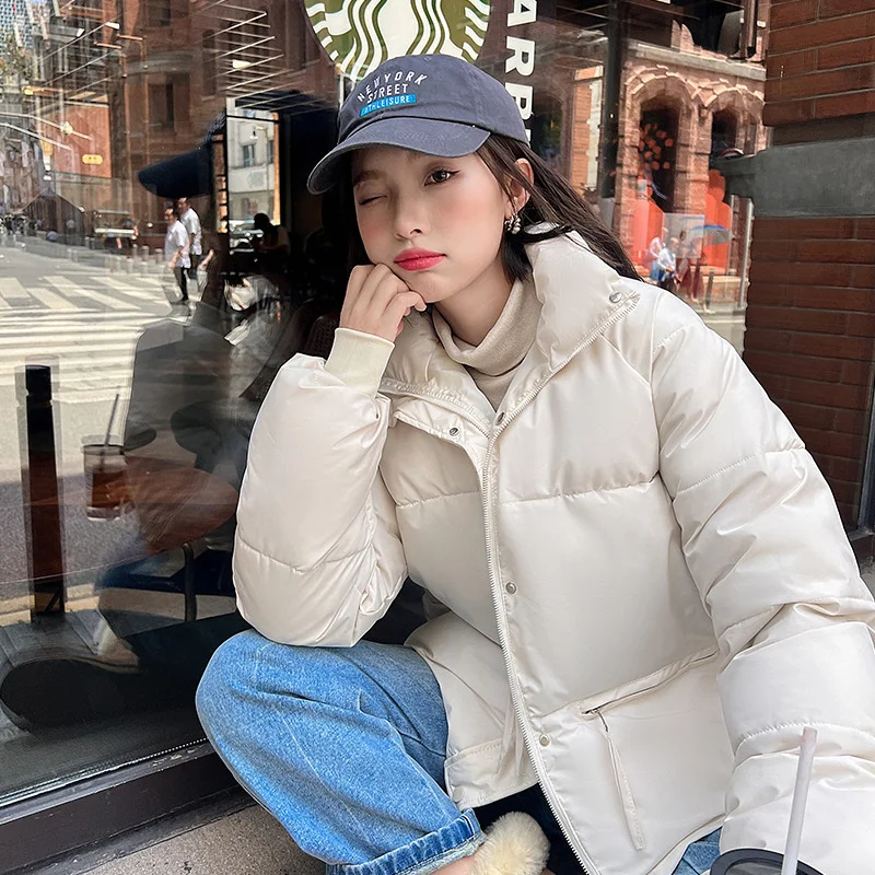 

Fashion Women Puffer Jackets Ultralight Duck Down Cotton Jacket 2023 New Autumn Winter Long Sleeve Warm Coat Female Parka