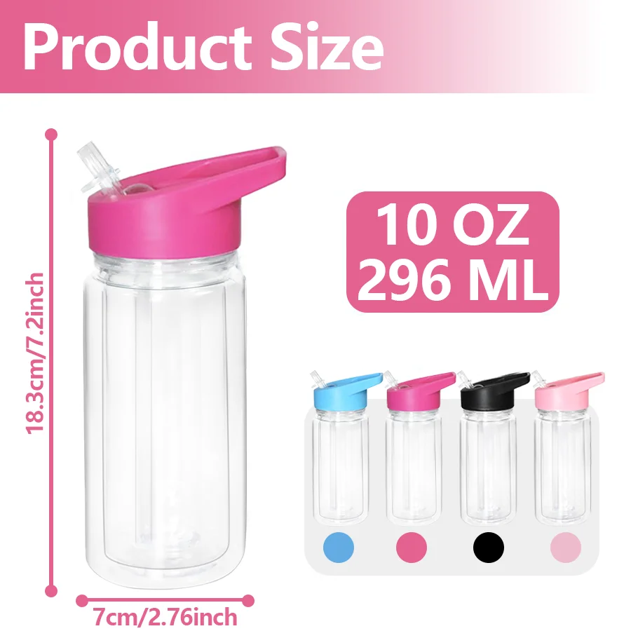 8-Pack 10oz Reusable Water Bottles - view 2