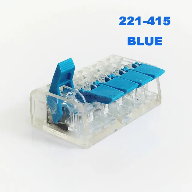Wire Connector SPL 212 plug in waterproof connector Compact electrical fast connection Universal Terminal Block power connector 221-415-blue