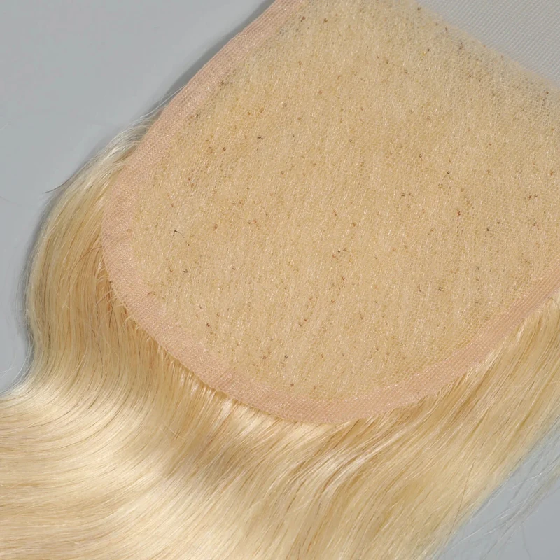 613 Blonde 4x4 Transparent Lace Closure Body Wave Closure Pre-Plucked 150% Density Brazilian Virgin Hair 10-18 Inch