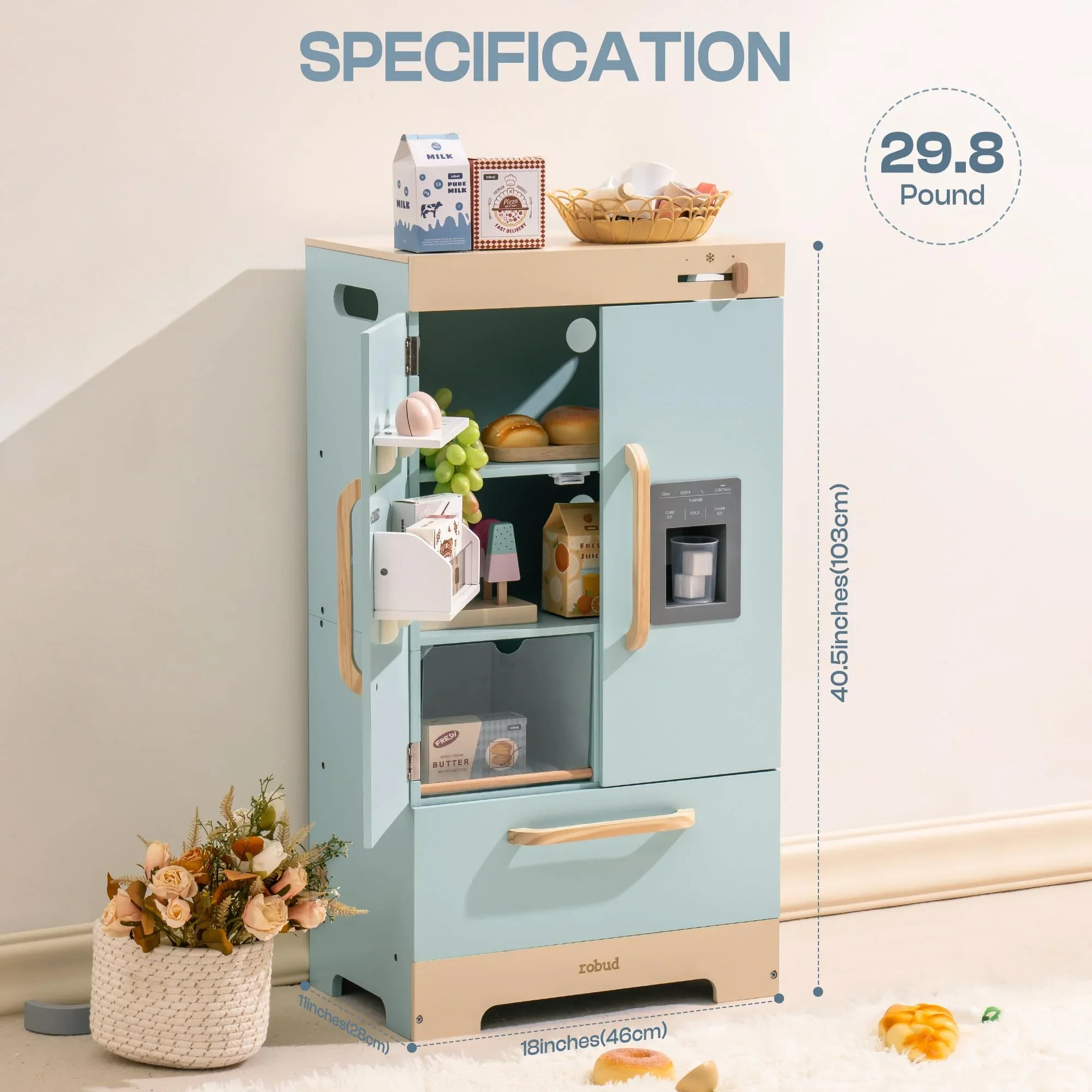 Robud Wooden Play Fridge 5