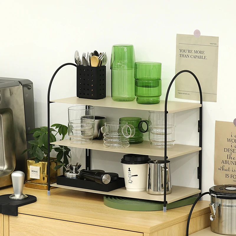 

3 Layers Desk Organizing Shelf Foldable Metal Storage Racks for Make Up/Perfume/Candle Holders Useful Things for Office Table
