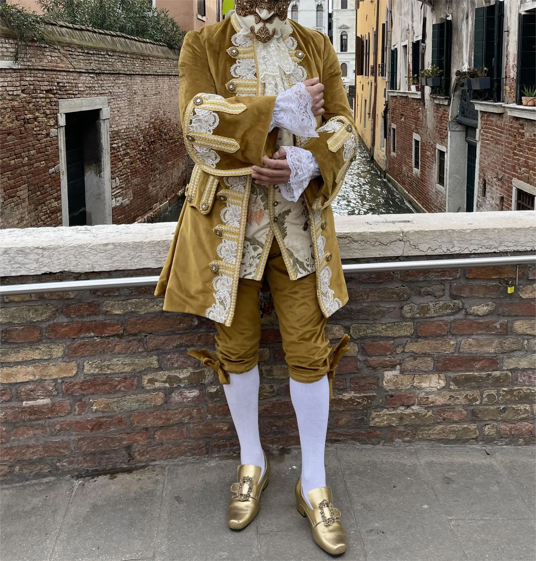 French Aristocrat Men's Rococo inspired trim Costume King Louis XVI  Cosplay Suit
