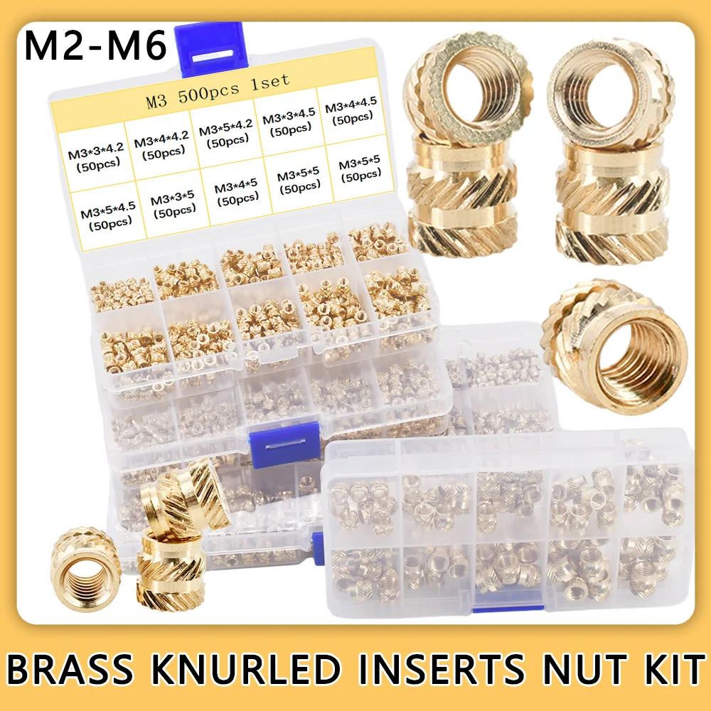 Kit de Latão para Impressão 3d Inserção de Cobre Injeção de Calor Rosca Métrica Embutimento Hot Melt Inserindo m2 m3 m4 m5 m6