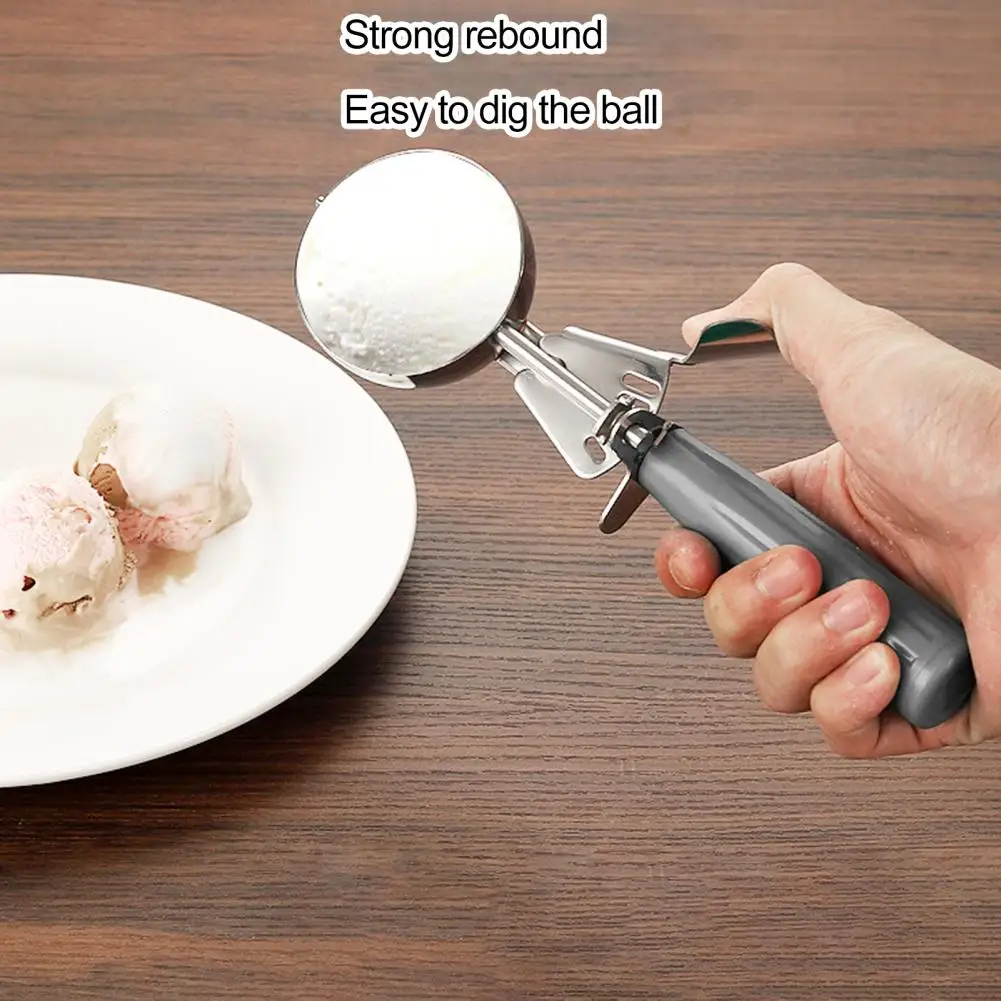 Durable Ice Cream Spoon Efficient Stainless Steel Trigger Release