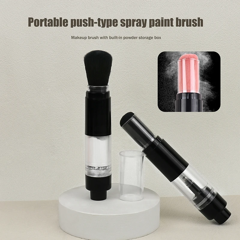 Refillable Push-on Spray Powder Brush-Multi-functional Cosmetic Brush For Foundation Blush Loose Powder Professional Makeup Tool