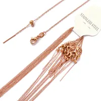 5 pièces/lot plaqué or 18 carats amovible 50cm en acier inoxydable boîte de bricolage serpent croix lien chaîne collier femmes pendentif à breloque bijoux 5