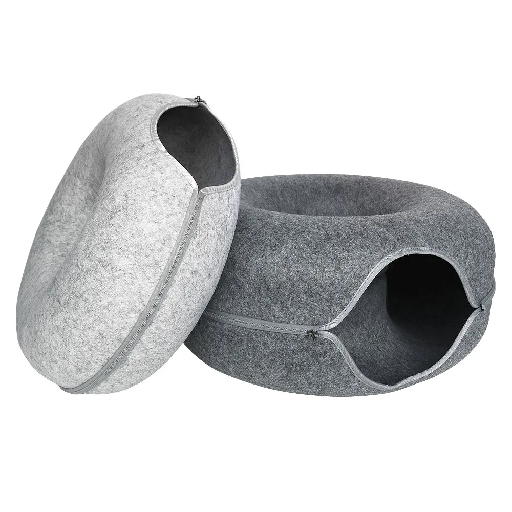 Title 6, Pet Cat Tunnel Bed Indoor Cats House Cave Dual ...