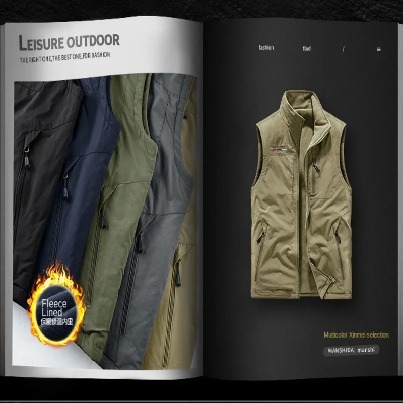 MAN VEST Tactical Men's Sleeveless Winter Fishing Clothing Military Work Autumn Free Shipping Hunting Best Multi-pocket Jacket