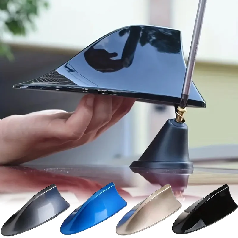 

Car Shark Fin Antenna Fin Shape Auto Roof Aerial No Drilling Radio FM/AM Signal Vehicle Accessories Universal for Most Car Water