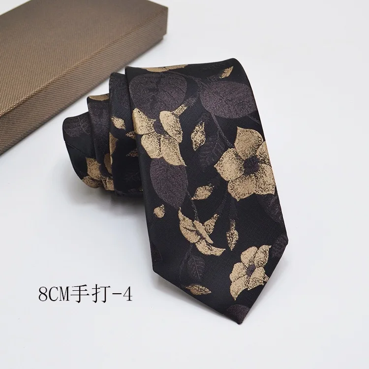 8 cm Krawatte für Herren, Retro, Gold, Rot, Business, breit, Hochzeit, Bräutigam, formeller Anzug, Herren-Krawatte – Detail 8