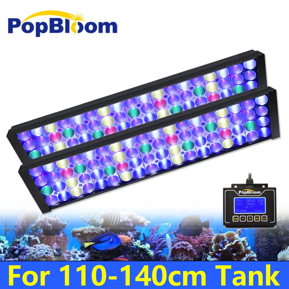 팝블룸 스마트 LED 수족관 램프, 120cm, 48 인치 어항 조명, 산호초, LPS,SPS, 해양 조명 어항 led 조명 수족관 조명 어항조명