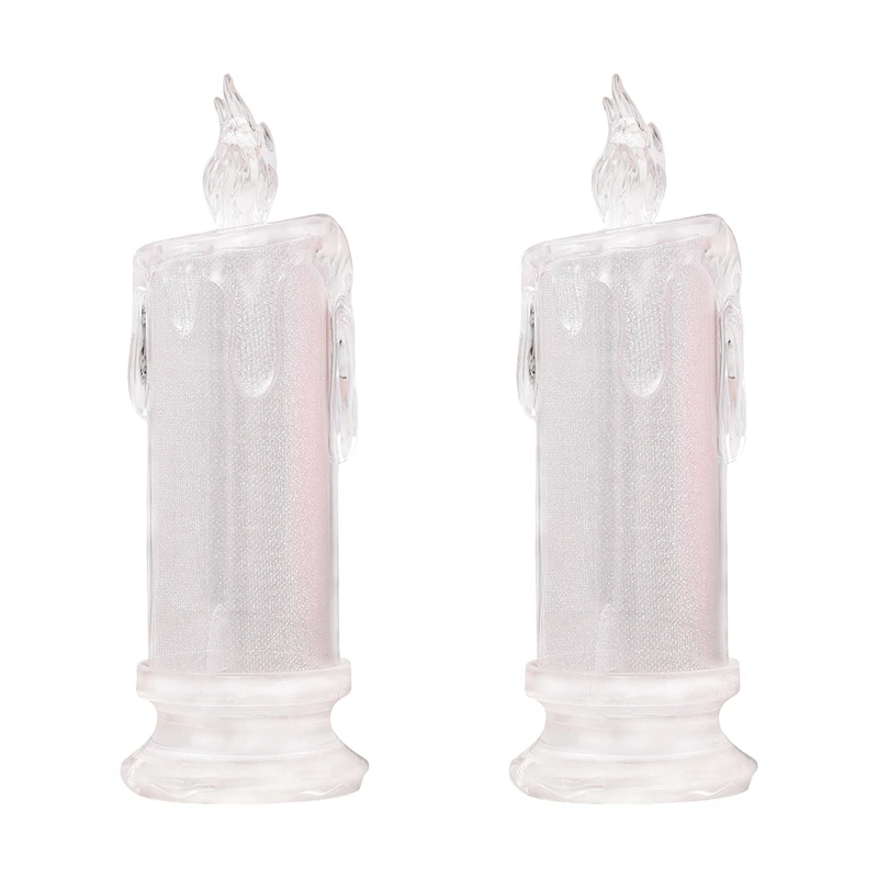 

2 Pcs Electronic Flameless Candle Battery LED Candle Tea Lights Candles Holiday And Home Decoration