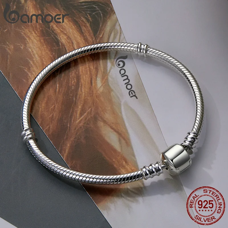 Snake Chain Bracelet with Engraving - Sterling Silver