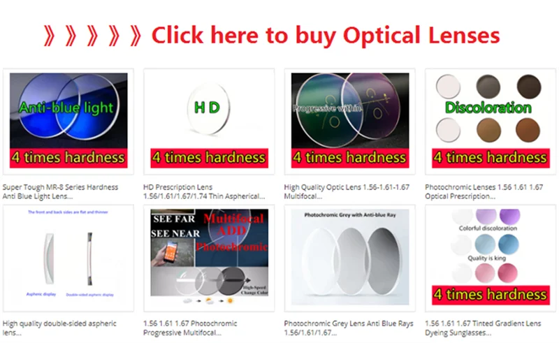 MR-8 Photochromic Lenses Optical Prescription Transition Lens Discoloration Change Color Anti-UV Myopia Driving