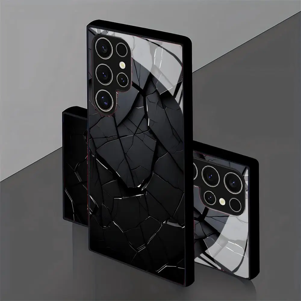Lava Texture Glass Phone Case - Non-Slip Full Cover