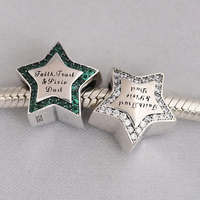 

Authentic 925 Sterling Silver Bead Disn Tinke Bel Star Charm Fit Pandora Women Bracelet Bangle Gift DIY Jewelry