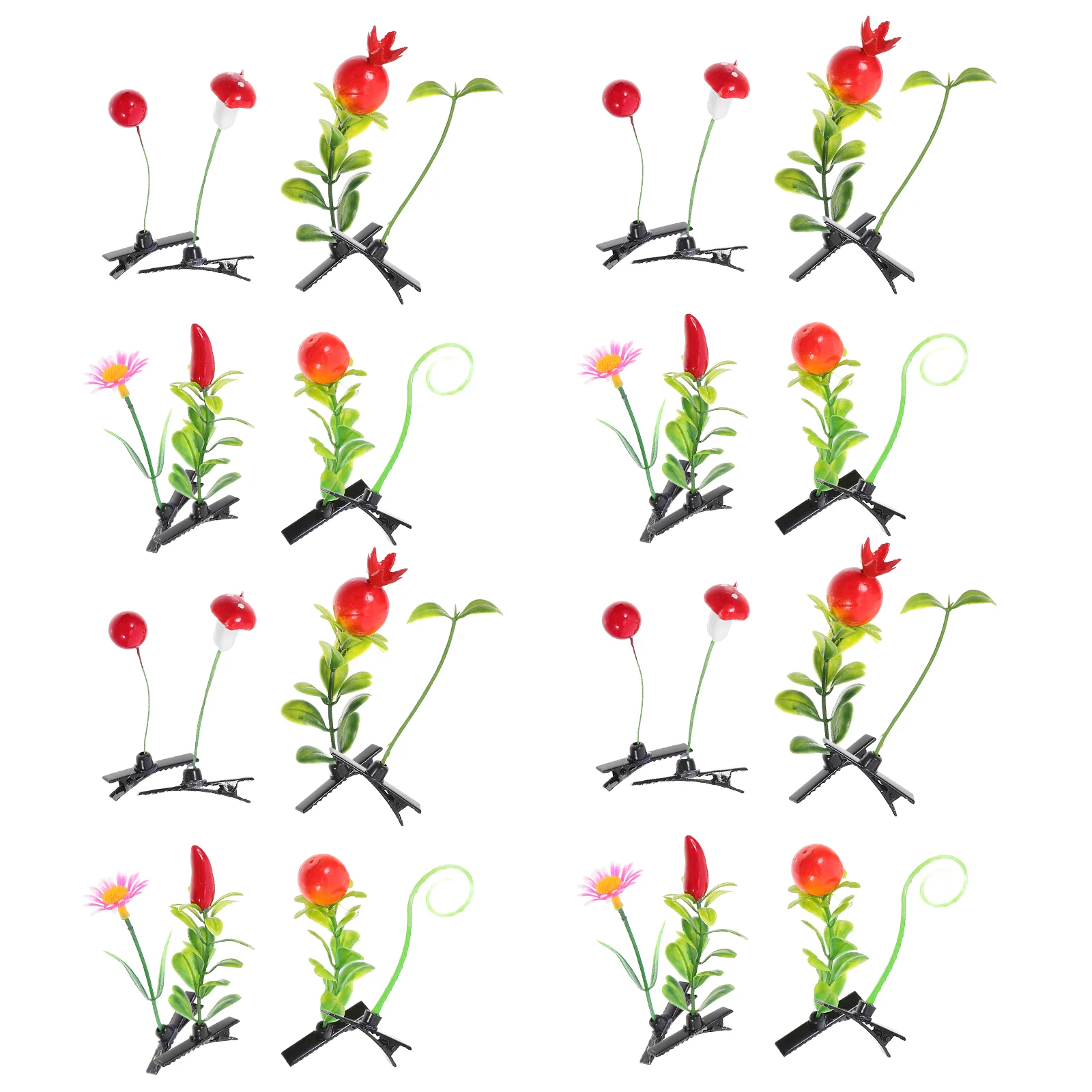 

Заколки для волос для девочек, аксессуары для волос с имитацией растений, объем яблони, ростков, 40 шт.