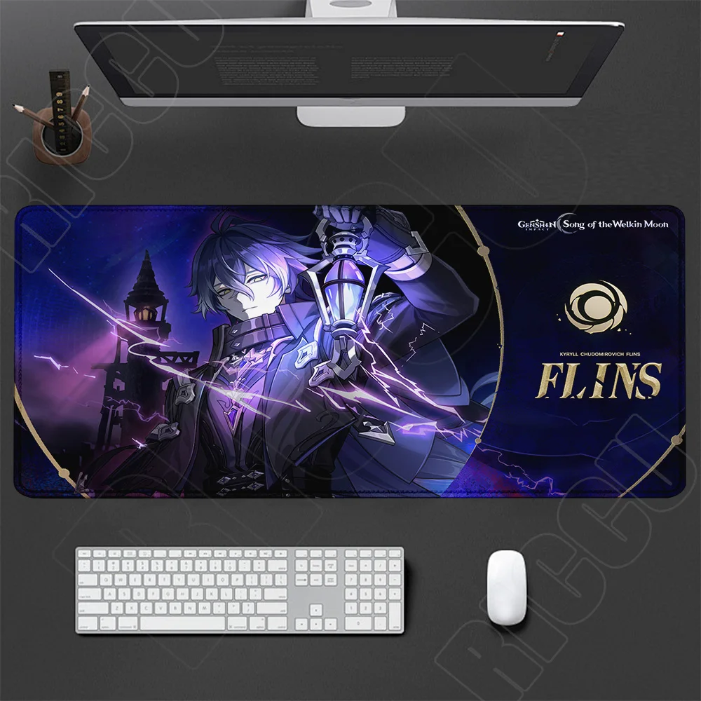 Large Genshin Impact Gaming Desk Mat - Extended Mouse Pad and Keyboard Surface