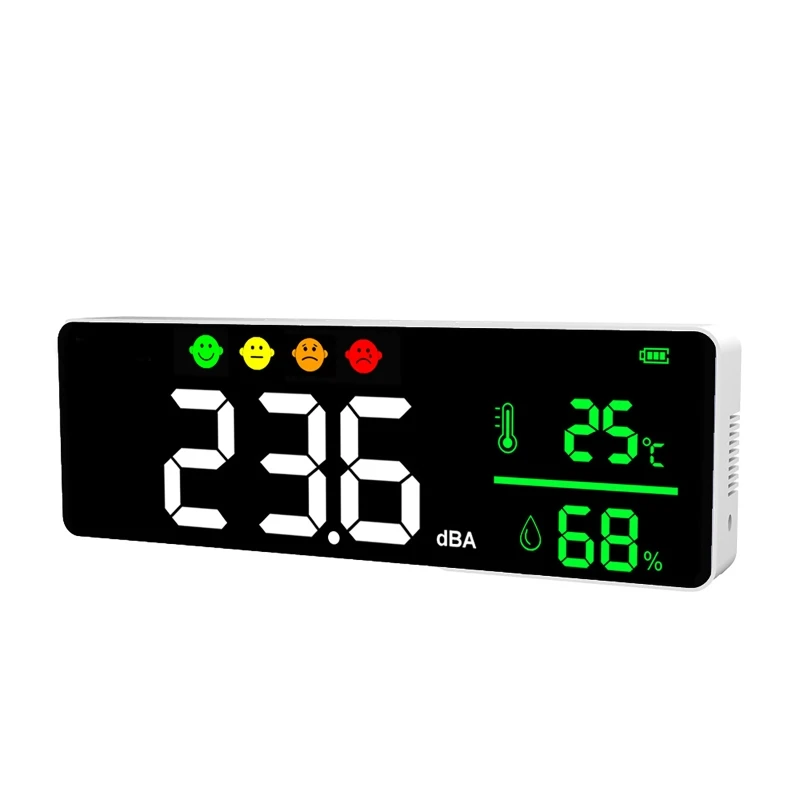 USB Digital Decibel Sound Meter Smart Wall Mounted Neighbors Noise Detector 30-130dB LED Temperature and Humidity Display Monito 5