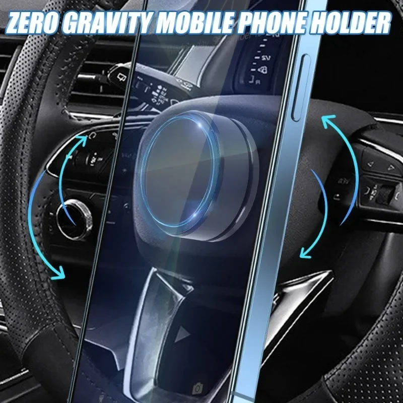 Magnetic Round Car Phone Holder Steering Wheel Phone Stand Mount Rotatable Fixed Bracket Support GPS for Xiaomi Iphone Samsung