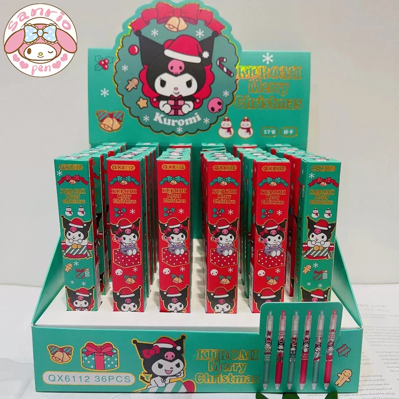 

36 шт. Sanrio мультяшная гелевая ручка креативная Рождественская серия Kuromi школьные принадлежности подпись в офисе 0,5 чёрная Детская награда за экзамен