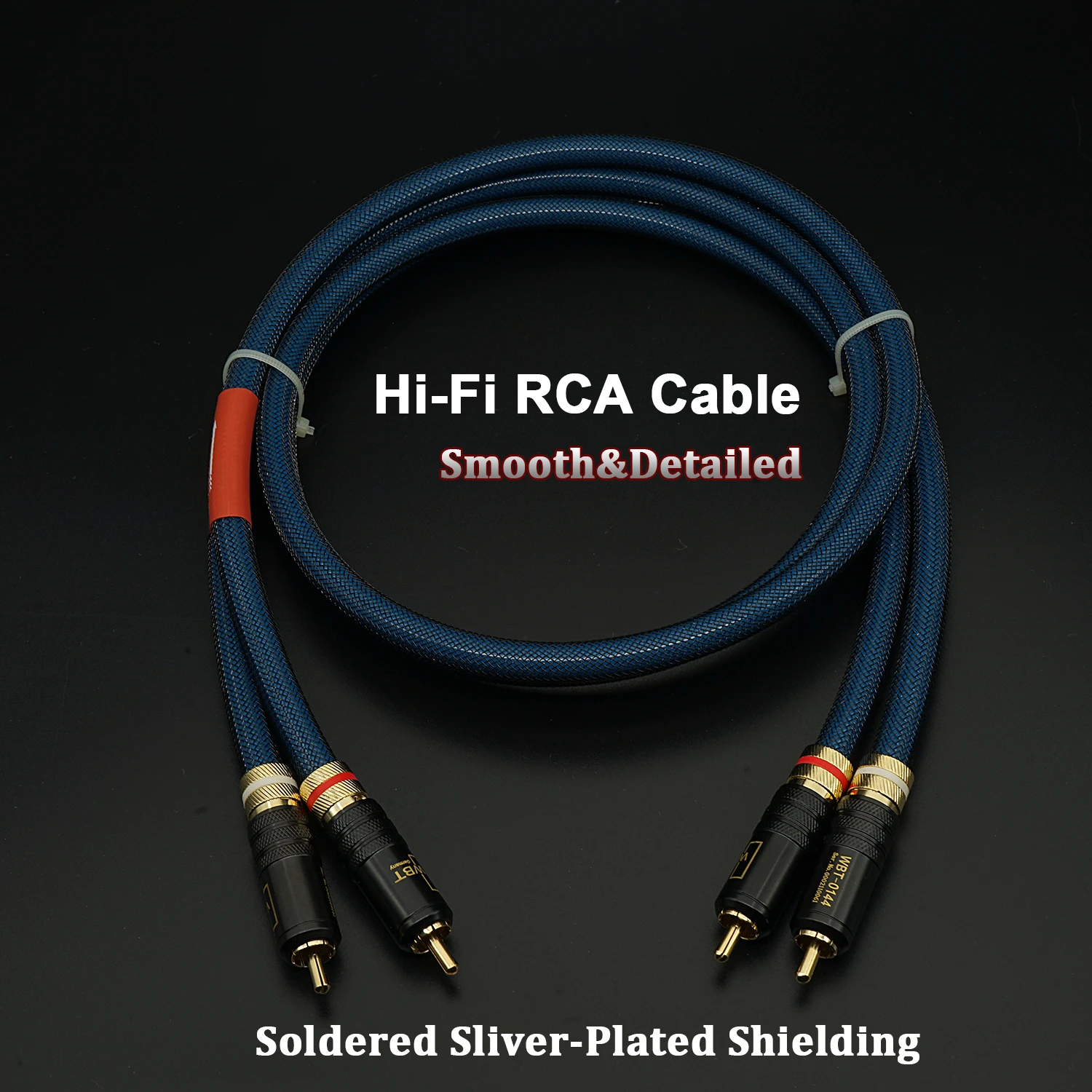 Pair HiFi SQ88 G5 RCA Cable Silver Plated Thick Conductor For Audio