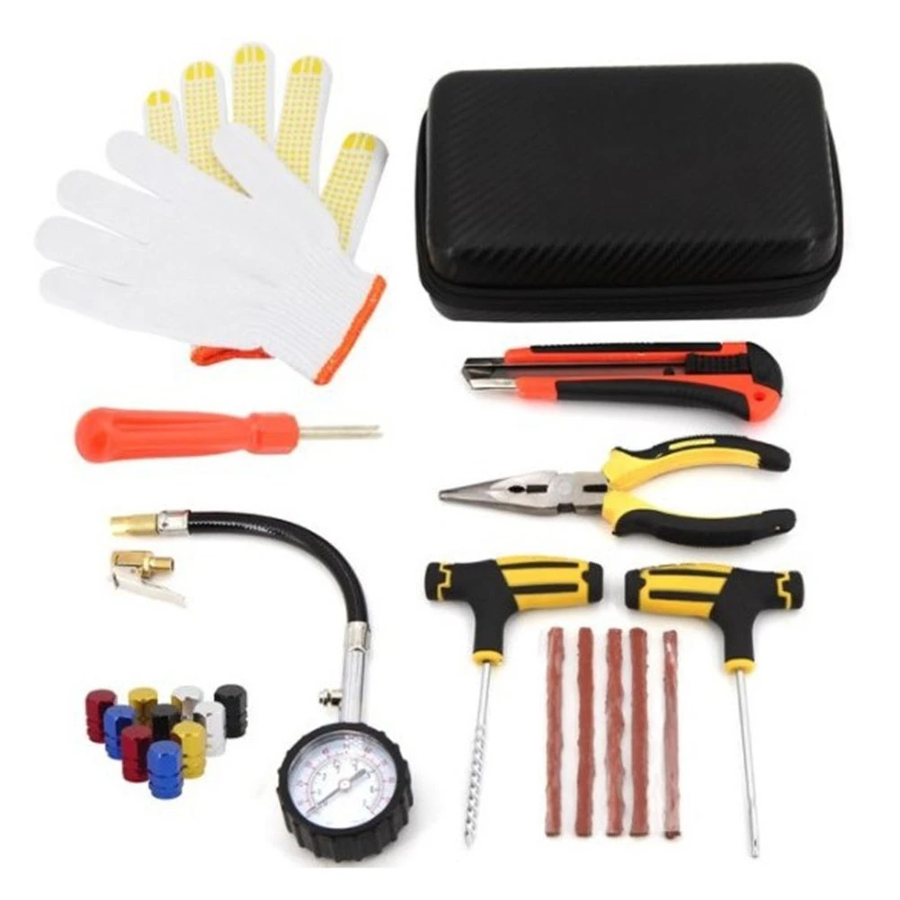 Car Tire Repair Kit Puncture Plug Tools Vacuum Wheel Tubeless Tyre Strips Repair Truck
