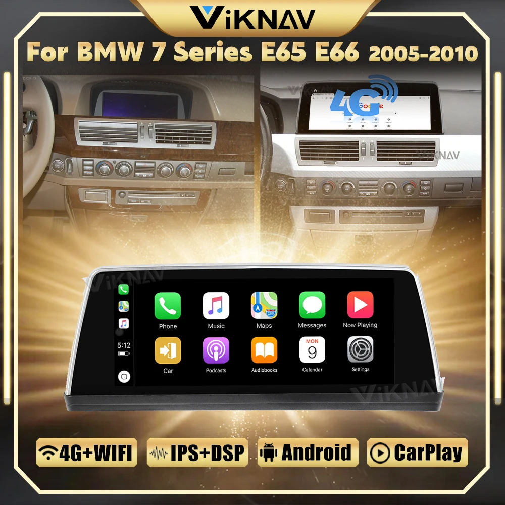 

2 DIN Android 11 Car Multimmedia Player For BMW 7 Series E65 E66 2005-2010 Audio GPS Navigation WIFI Wireless Carplay 1920*720