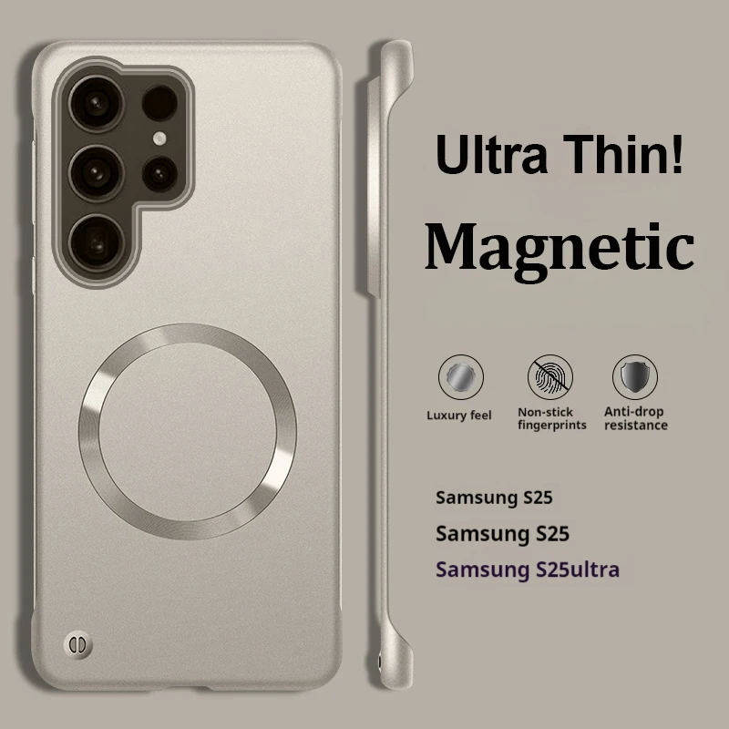 Sleek Matte Metallic Magnetic Phone Case with Breathable Design