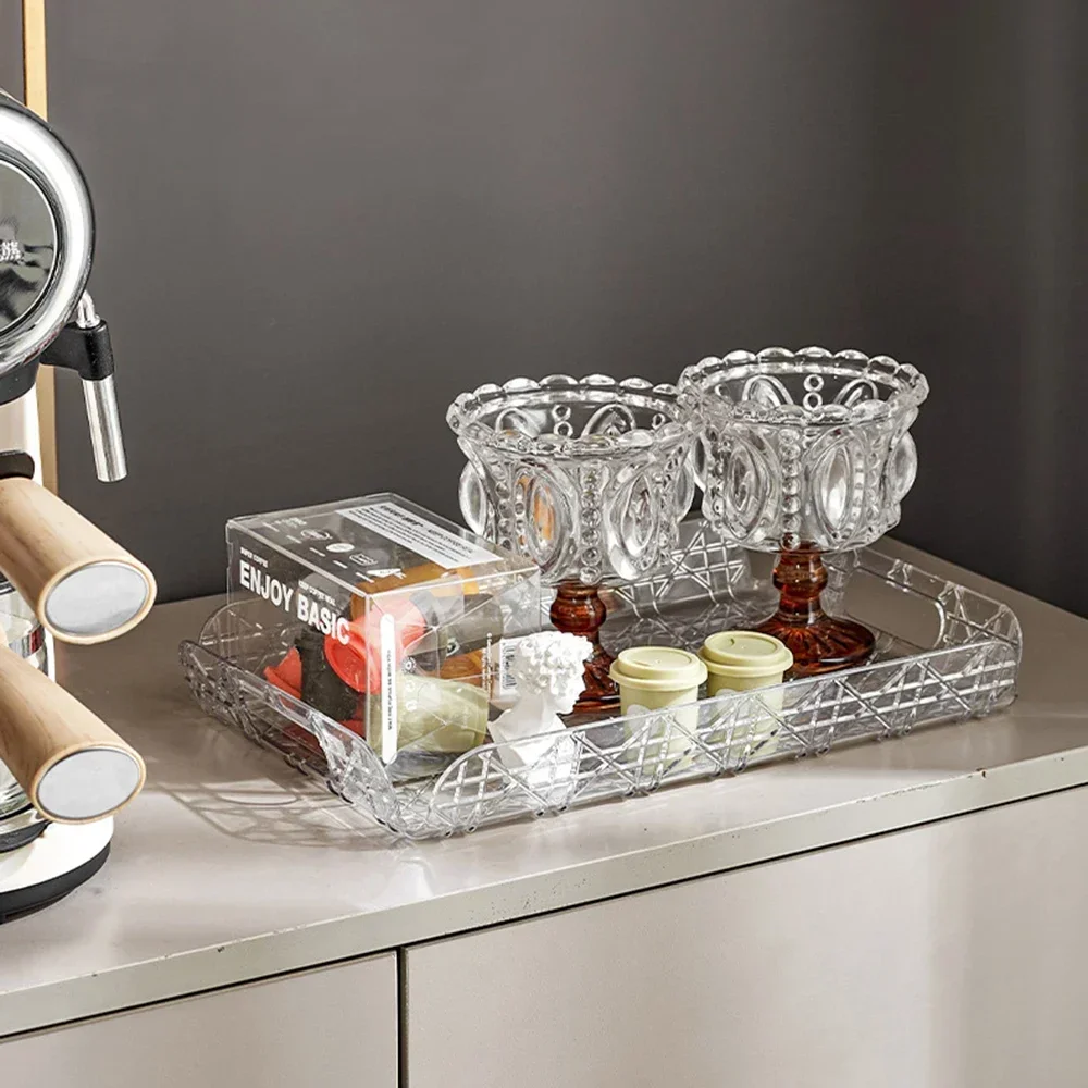 Rectangular Household Storage Tray Light Luxury High-end High Aesthetic Tea Set Cup Water Cup Storage Tea Tray Home Decoration - Image 5