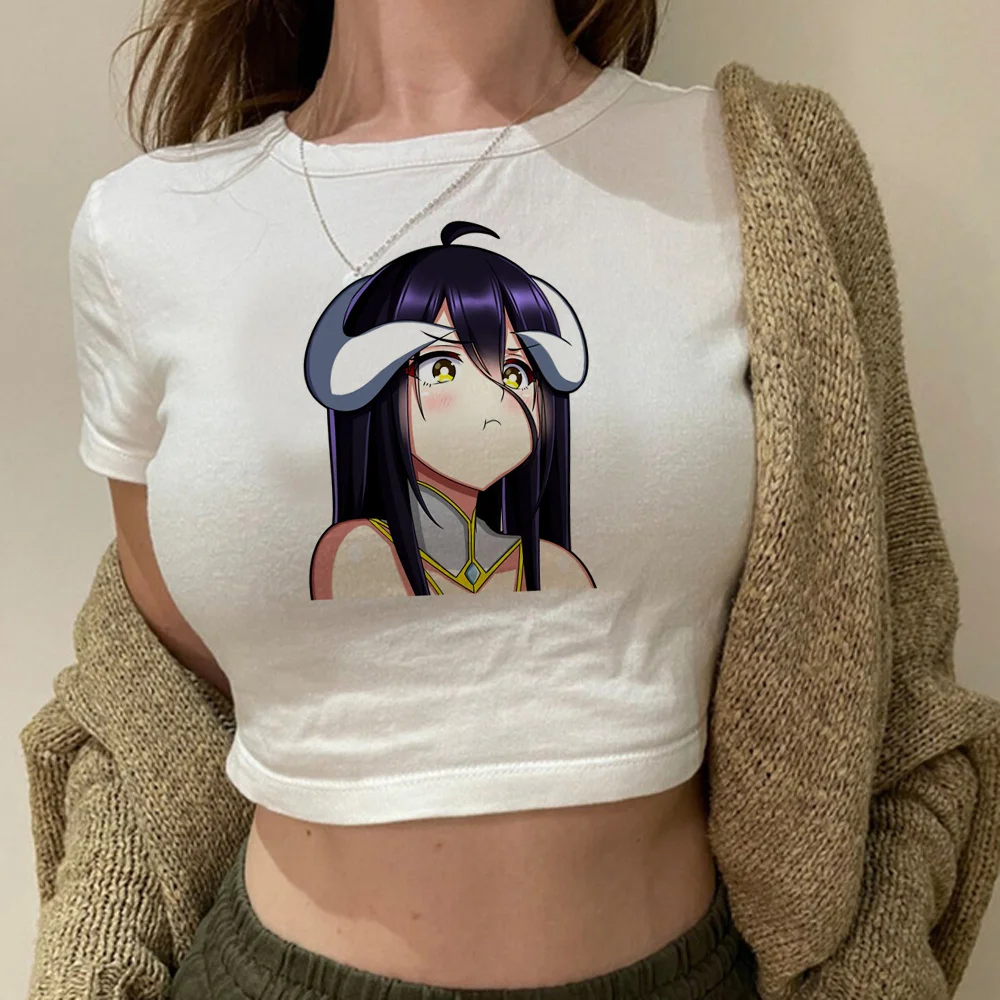 Overlord Hippie 2000S Crop Top Girl Gothic Cute Kawai Graphic Abbigliamento Tee