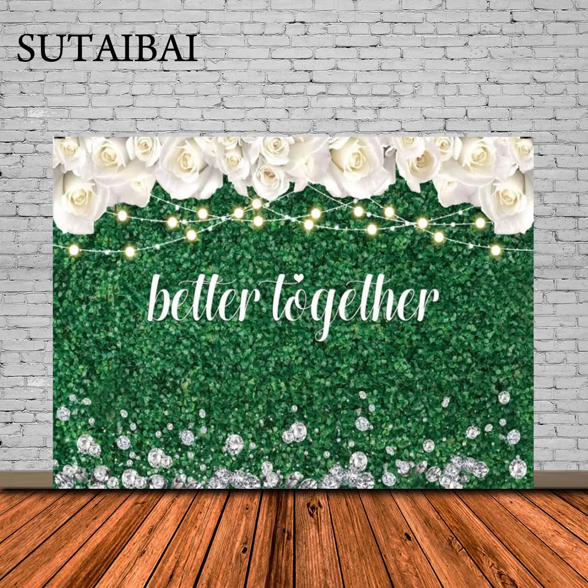 

Лучше вместе тема зеленые листья фотография фон белая роза цветок настенное украшение для свадебной вечеринки