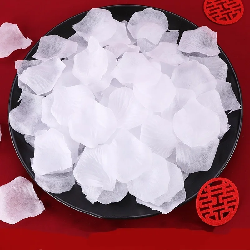 500Ps 5*5CM Artificial White Rose Petal For Wedding Party Decoration Romantic Flower Silk Petals Rosas Para Casamento Supplies