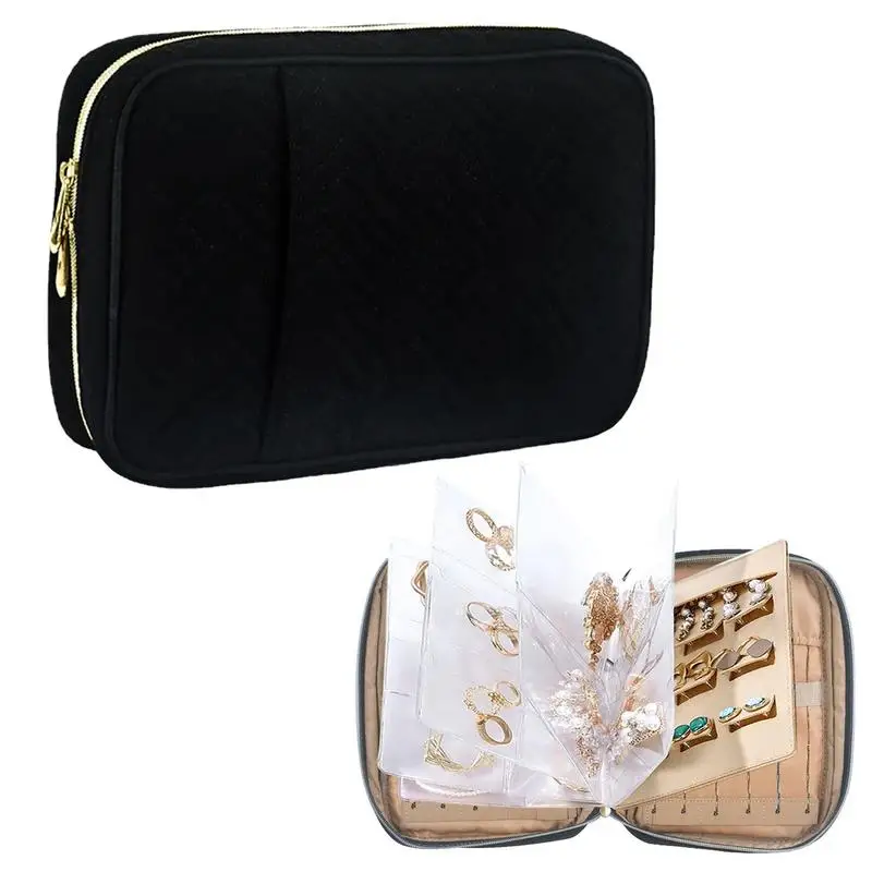 

Travel Jewelry Storage Bag Portable Jewelry Organizer Large Capacity Necklace Bracelet Ring Bag Storage Display Case