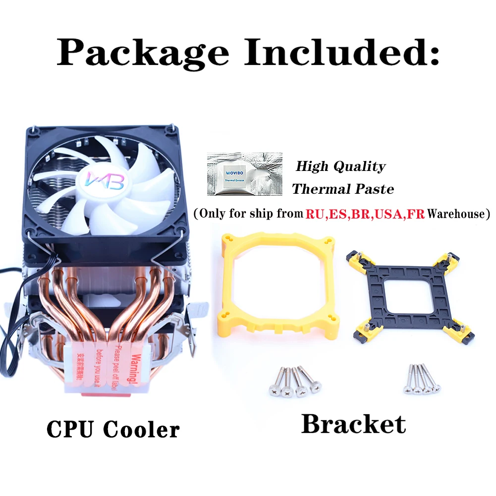 Heatpipes 4pin Rgb Pwm Silencioso Cpu Cooler Radiator 130w para Intel Lga 1150 1151 1155 1200 1366 2011 X79 X99 Am3 Am4 Ventilador Ventiladores e resfriadores - Imagem 4