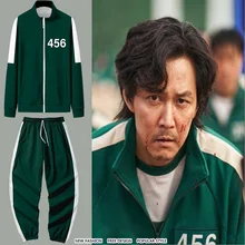 

Squid game cosplay Costume Top Korean Movies men and women jacket 001 same sportswear plus size Hoodie Round Six cosplay Jackets