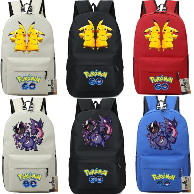 Pikachu Schoolbag Primary and Secondary School Students Anime Pokémon Men and Women Backpack Backpack Canvas College Style