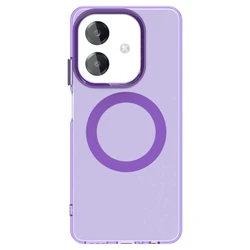 Enhanced OPPO A40 Case: Transparent Armor with Wireless Charging & Magnetic Grip for OPPO A40 (Purple)