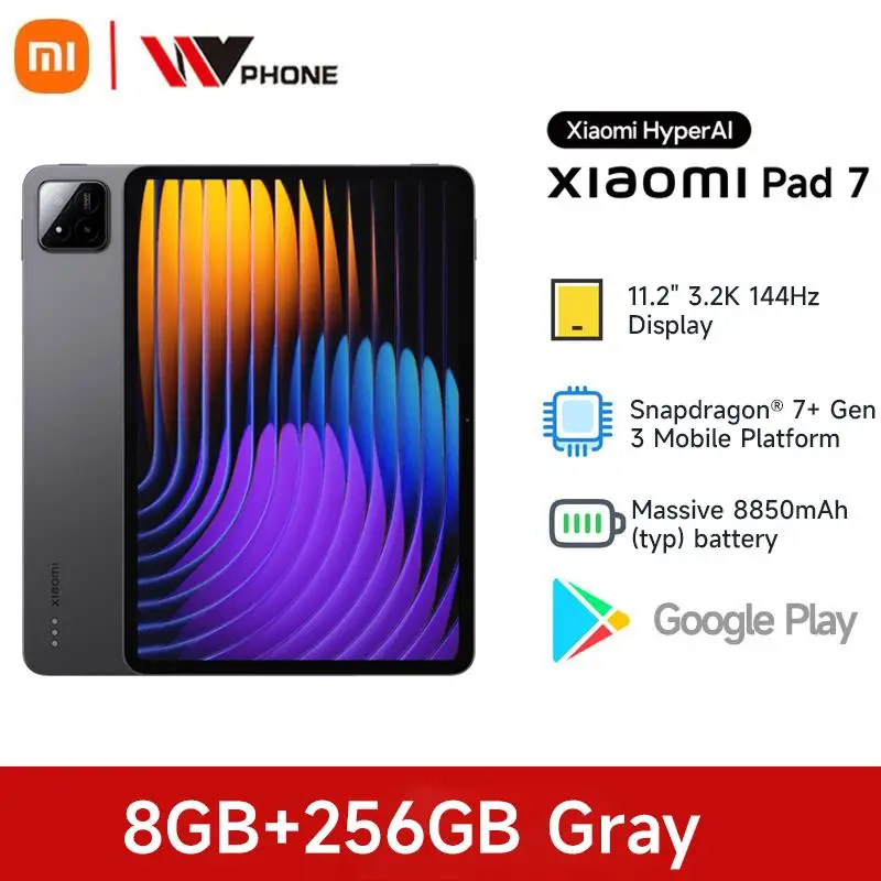 Xiaomi Pad 7 11" 3.2K 144Hz 8GB/128GB Batteria 8850mAh Snapdragon 7+ Gen 3 Colore Blu