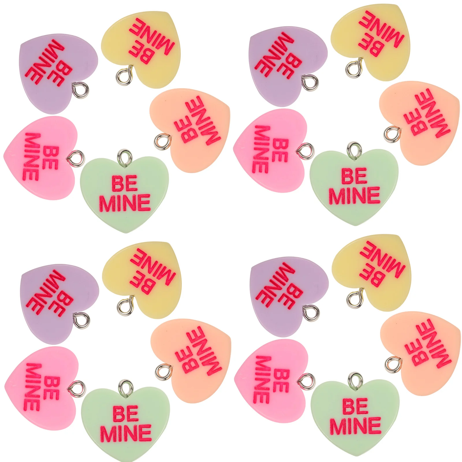 

20 Pcs DIY Decorative Accessories Necklace Charms for Bracelet Making Jewelry Heart Shaped Crafts Plastic Pendant