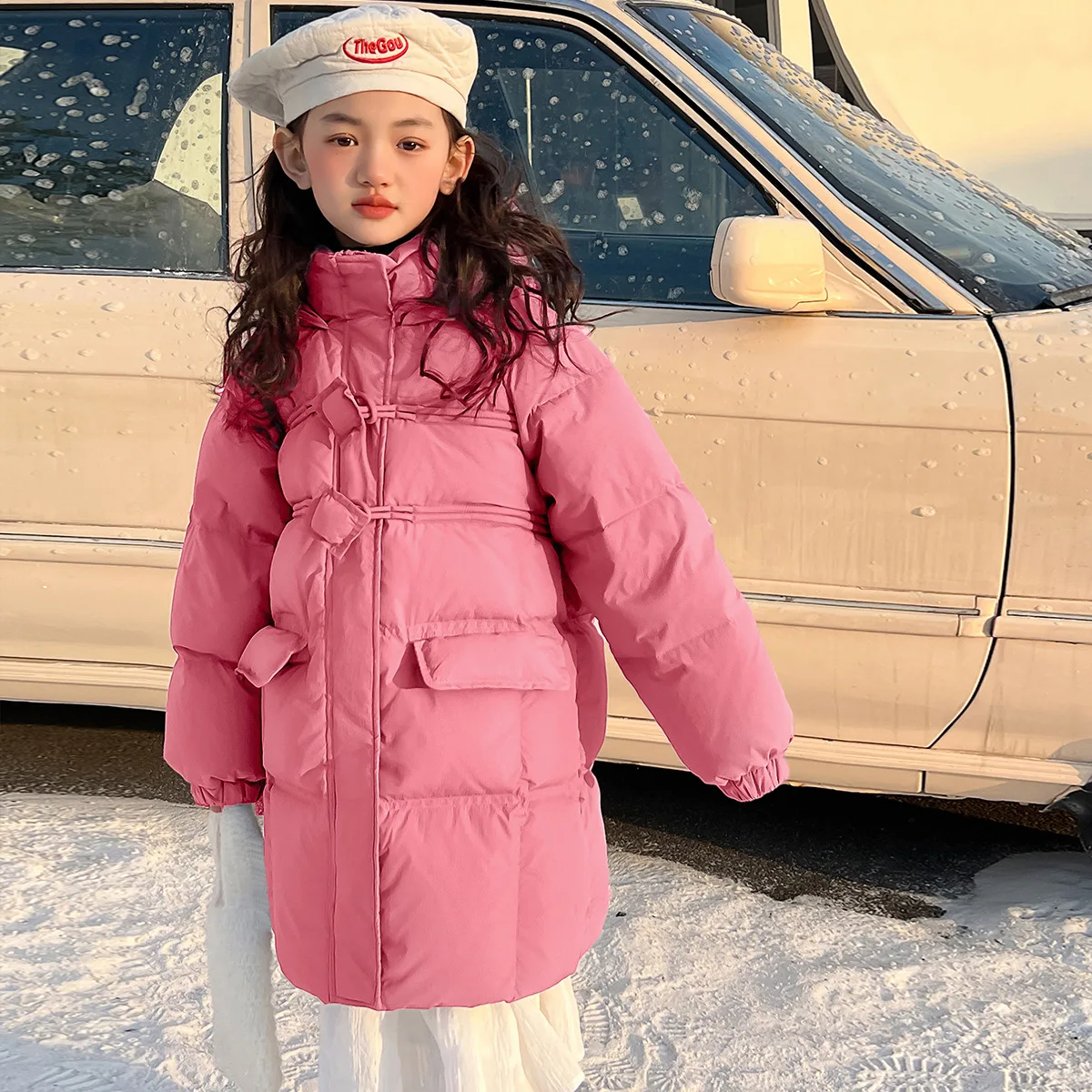 2024 New Girls Parka Casual Long Outerwear Winter Hooded Coat