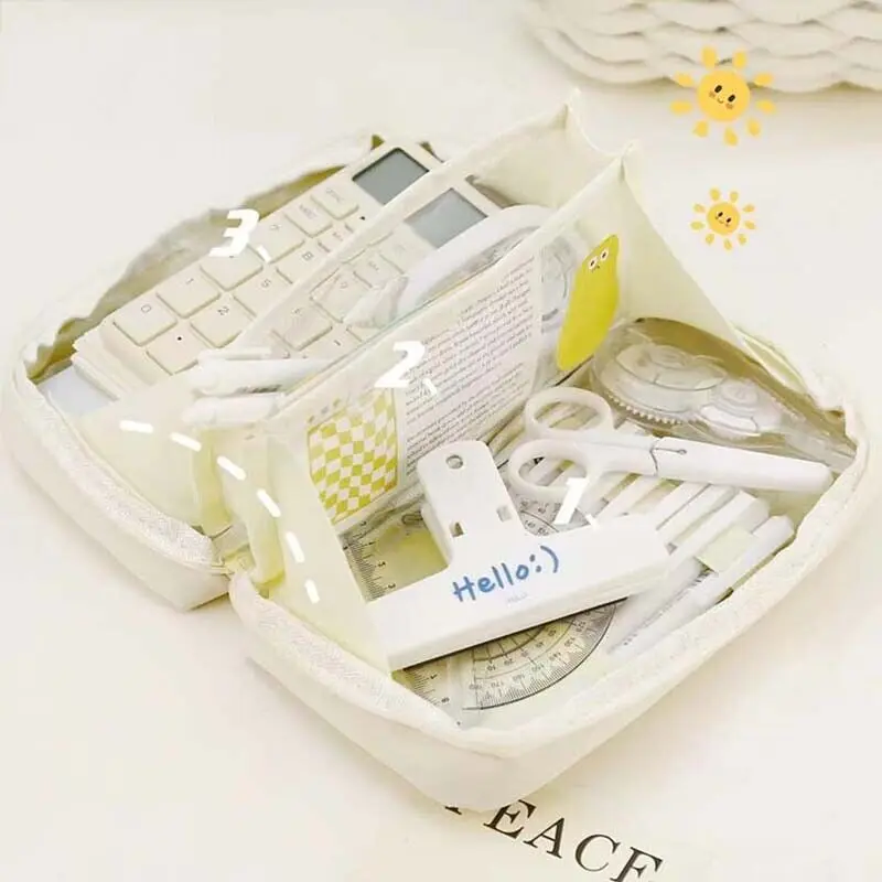 

Pencil Case Multi-Functional Large-capacity Bag Girls School Supplies Cute Korean Stationery School Supplies Pen Pouch Organizer