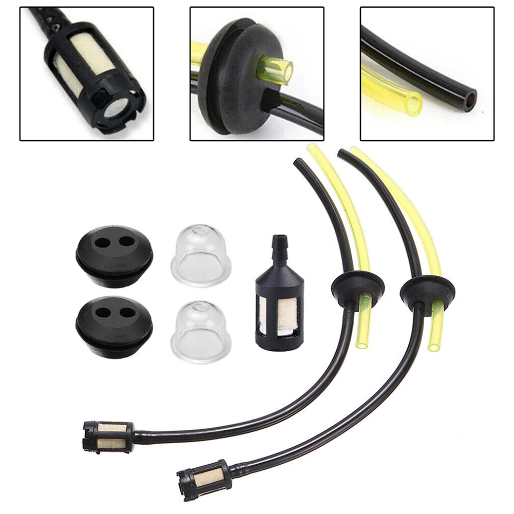 2 Set Fuel Line Hose Tubes Trimmer Cutter Whipper Snipper Fuel Line Filter Hose Pipe Tank Kit String Trimmer Accessories
